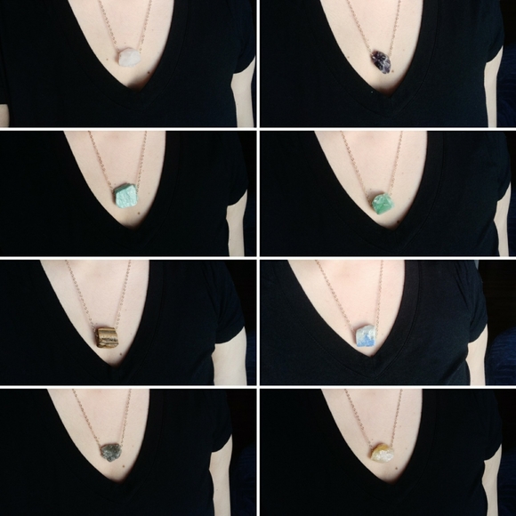 🔮 Raw natural rough crystal 🔮 stone pendant necklace - Picture 2 of 4